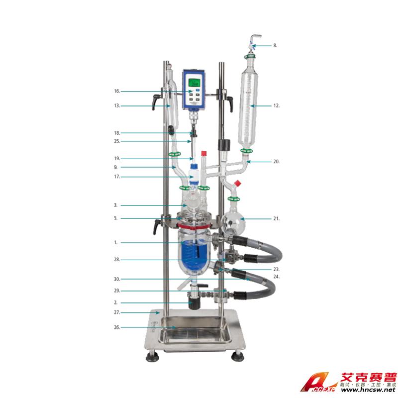 JULABO優萊博 5000ml 桌上式玻璃夾套反應釜，JRS-1500-06