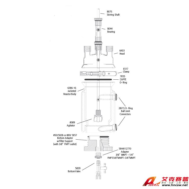 JULABO優(yōu)萊博 600ml 夾套壓力過濾釜，CRS6386-107